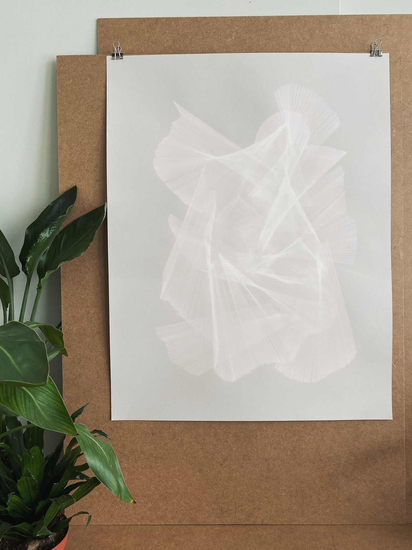 Migration Inversion 5, unframed in artist's studio.