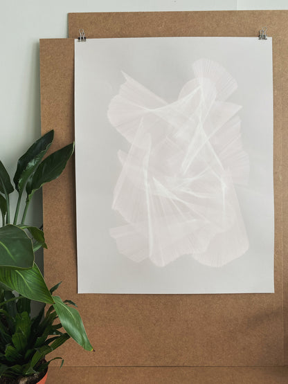 Migration Inversion 5, unframed in artist's studio.