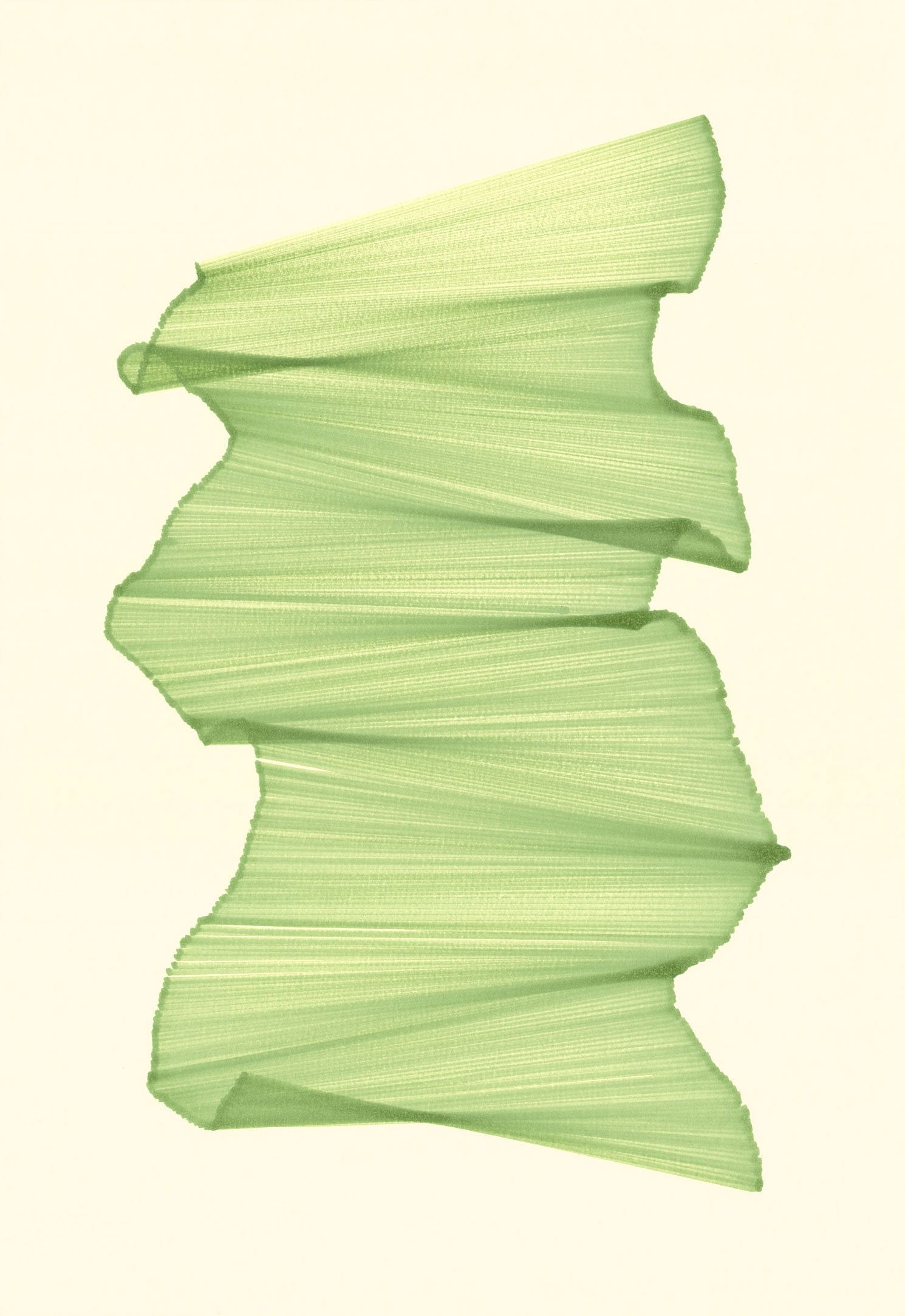 Bright Green lines overlap on cream background.